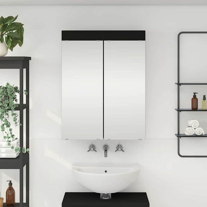 Mobiletto per specchio da bagno TULUM Nero 60 x 16,5 x 78 cm