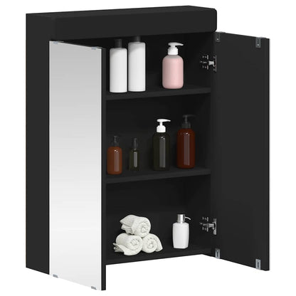Mobiletto per specchio da bagno TULUM Nero 60 x 16,5 x 78 cm