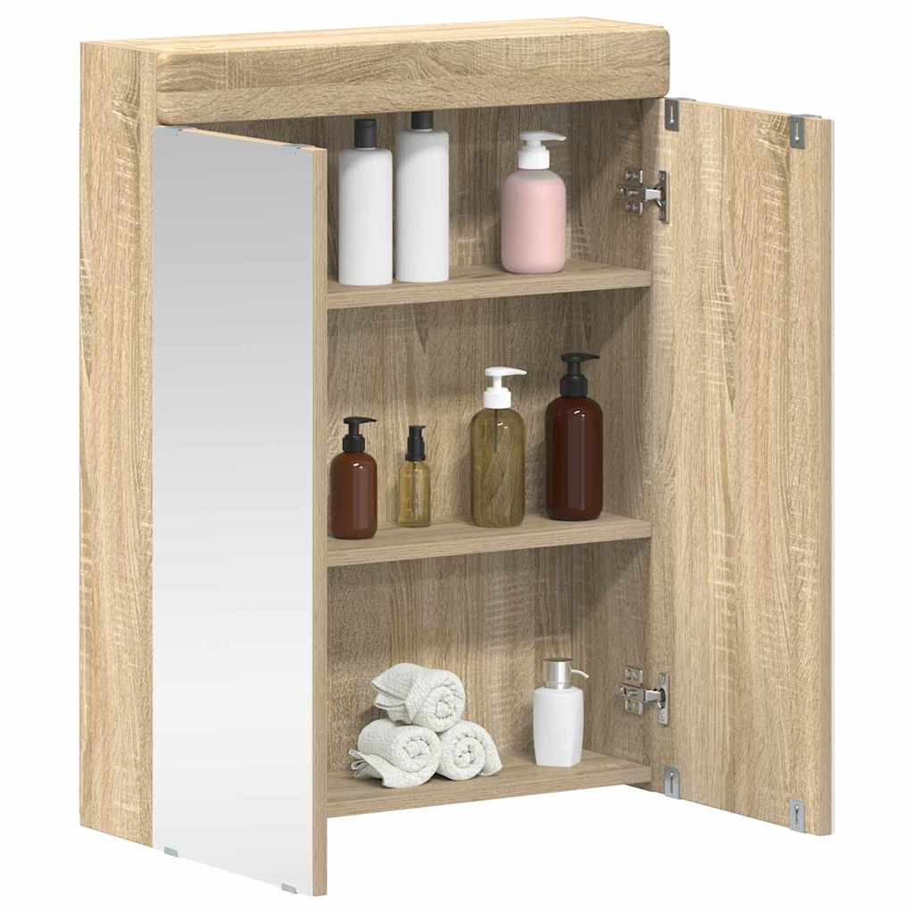 Mobiletto per specchio da bagno con porta TULUM Rovere Sonoma