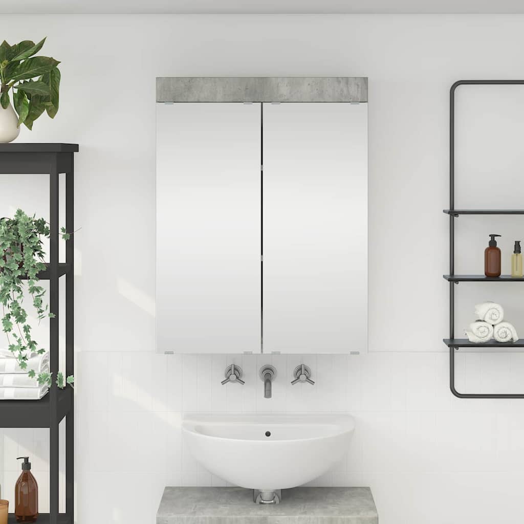 Mobiletto per specchio da bagno con porta TULUM Grigio cemento