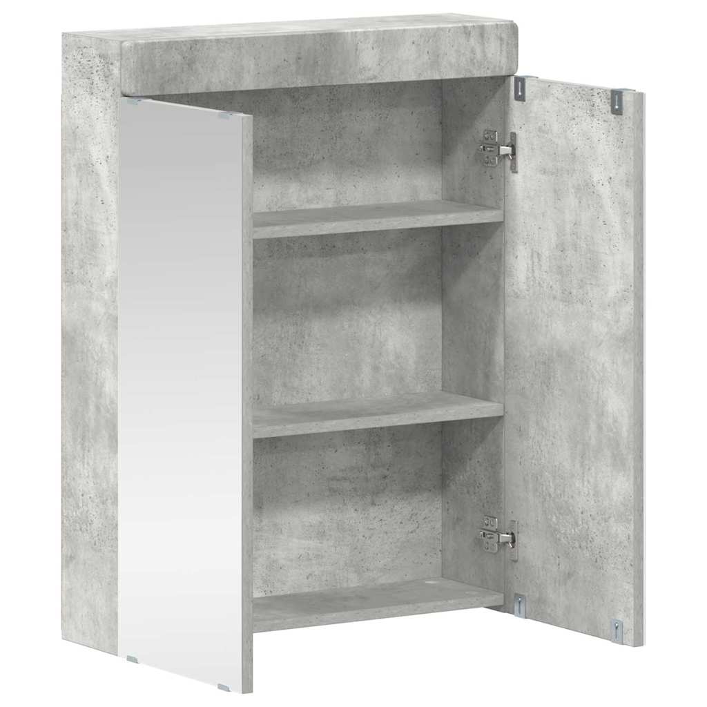 Mobiletto per specchio da bagno con porta TULUM Grigio cemento