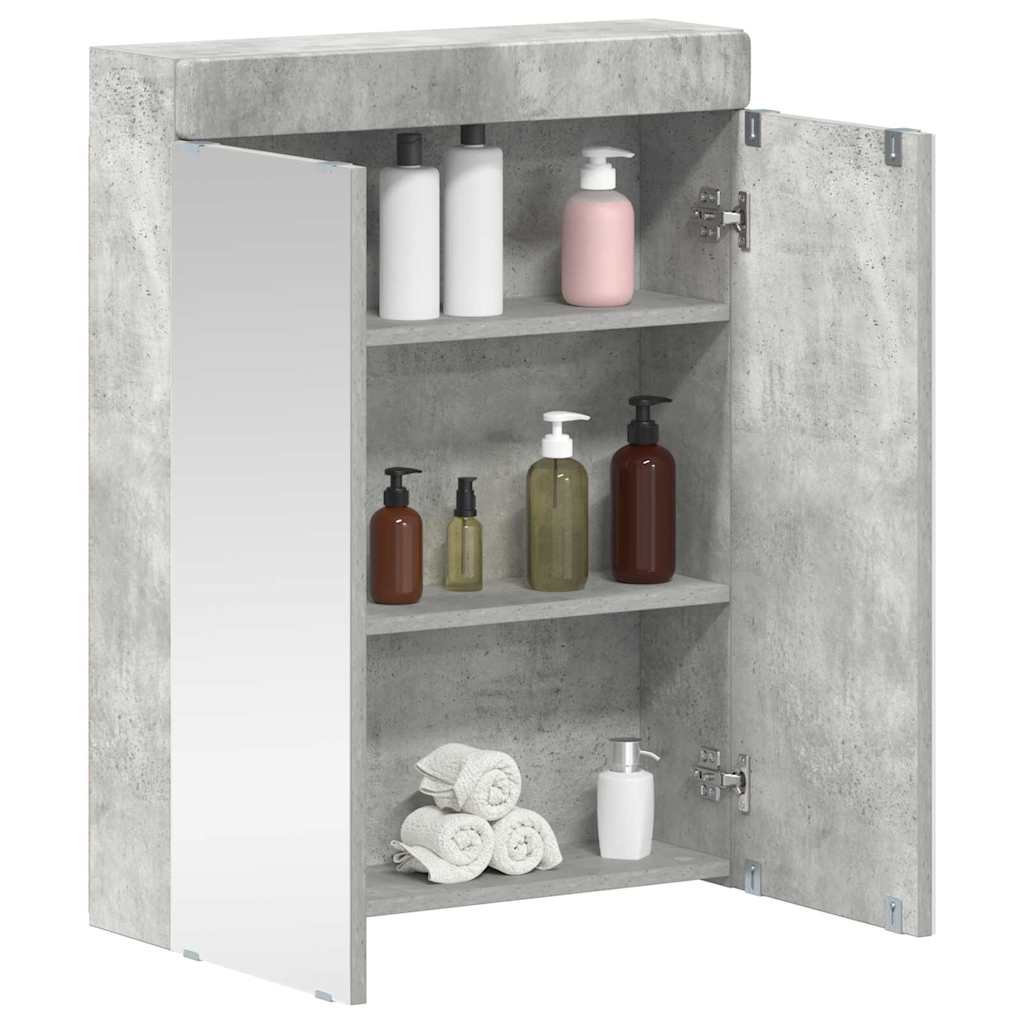 Mobiletto per specchio da bagno con porta TULUM Grigio cemento