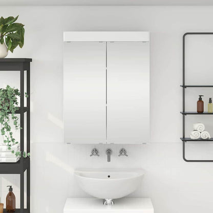 Mobiletto per specchio da bagno con porta TULUM Bianco Lucido