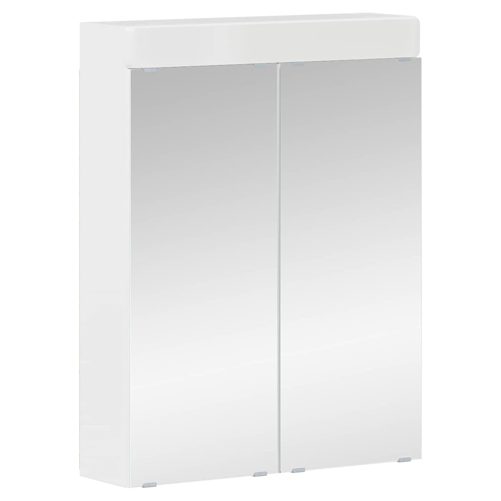 Mobiletto per specchio da bagno con porta TULUM Bianco Lucido
