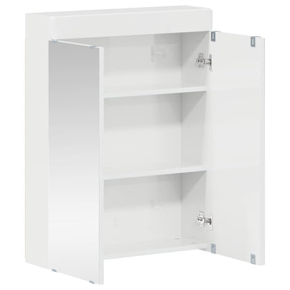 Mobiletto per specchio da bagno con porta TULUM Bianco Lucido