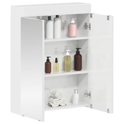Mobiletto per specchio da bagno con porta TULUM Bianco Lucido
