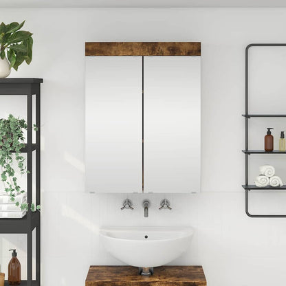 Mobiletto per specchio da bagno con porta TULUM Rovere fumÃ©