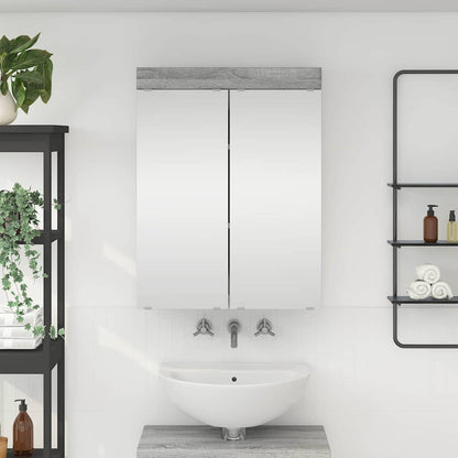 Mobiletto per specchio da bagno con porta TULUM Grigio Sonoma