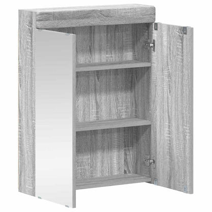 Mobiletto per specchio da bagno con porta TULUM Grigio Sonoma