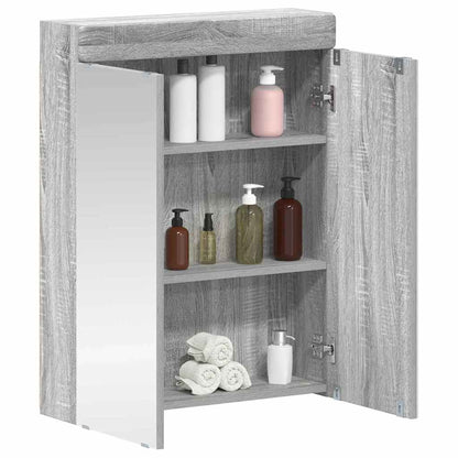Mobiletto per specchio da bagno con porta TULUM Grigio Sonoma