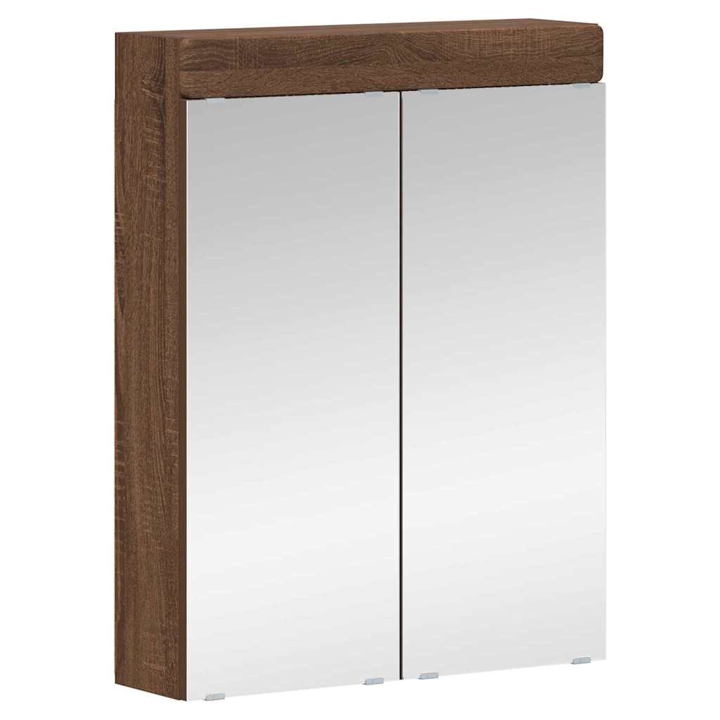 Mobiletto per specchio da bagno con porta TULUM Rovere Marrone