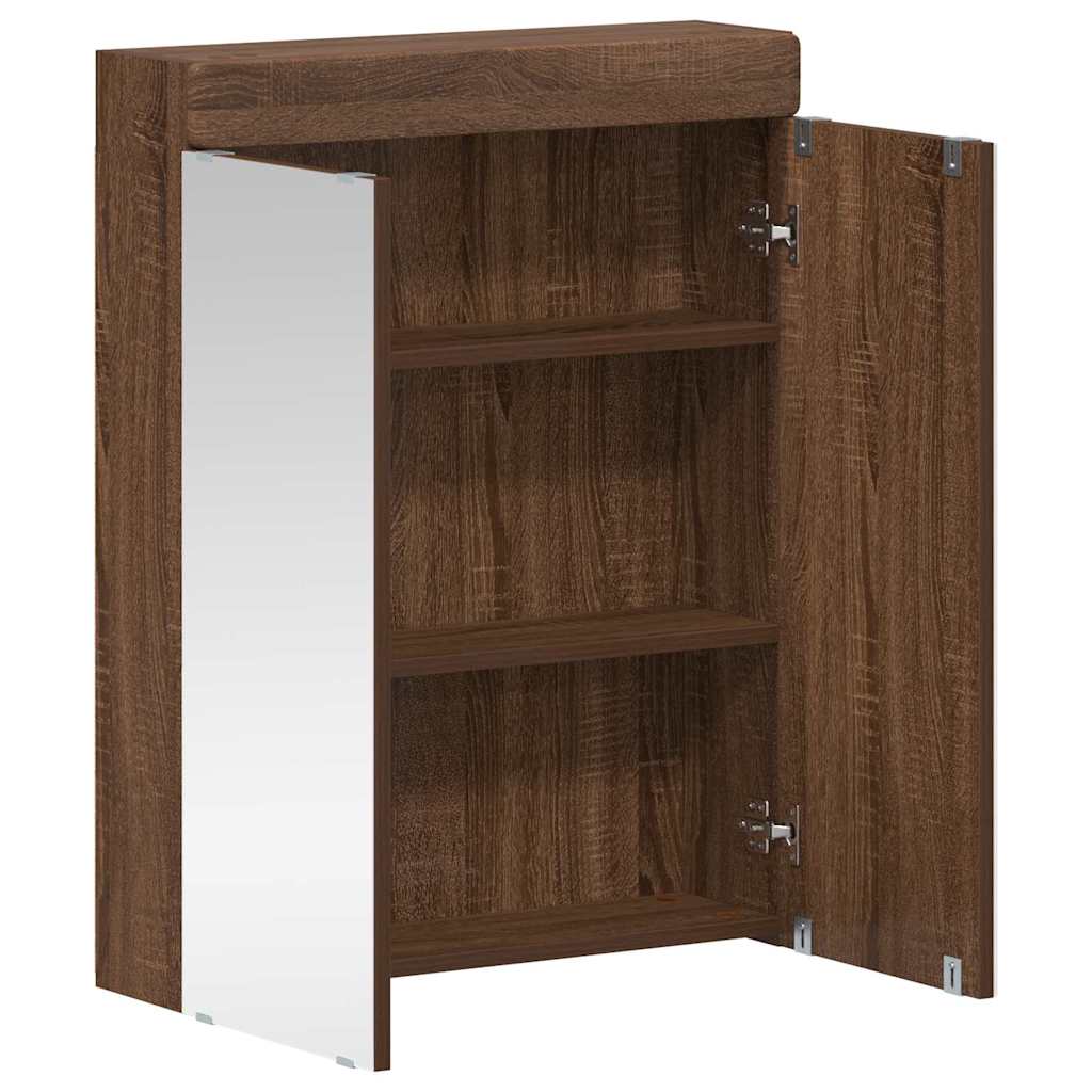 Mobiletto per specchio da bagno con porta TULUM Rovere Marrone