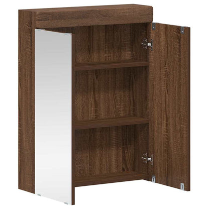 Mobiletto per specchio da bagno con porta TULUM Rovere Marrone