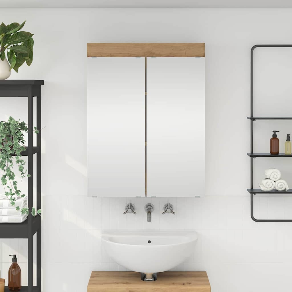 Mobiletto per specchio da bagno TULUM Rovere artigianale