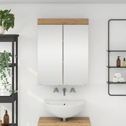Mobiletto per specchio da bagno TULUM Rovere artigianale