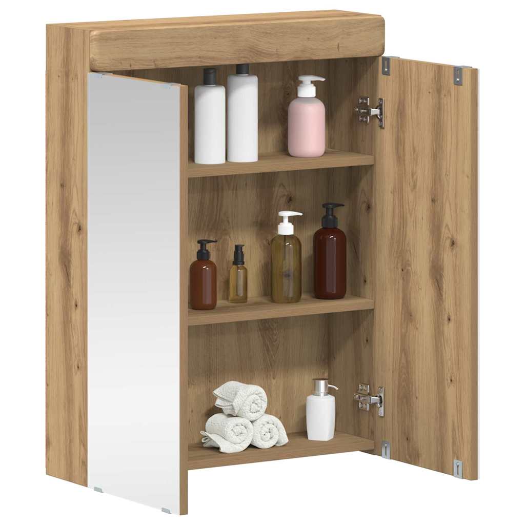 Mobiletto per specchio da bagno TULUM Rovere artigianale