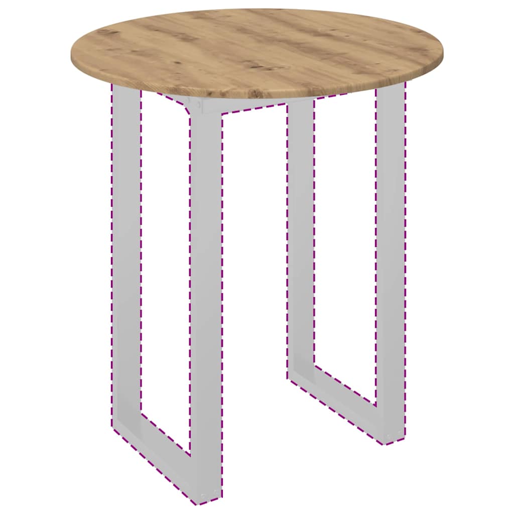 Piano del tavolo rovere artigianale 70 x 70 x 1,5 cm