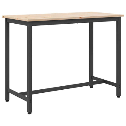 tavolo Naturale 100 x 50 x 77 cm Legno ingegnerizzato e acciaio