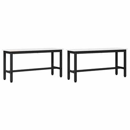 Panchina da pranzo 2 pcs Bianco 100 x 32,5 x 49 cm