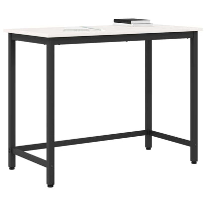tavolo Bianco 100 x 50 x 77 cm Legno ingegnerizzato e acciaio