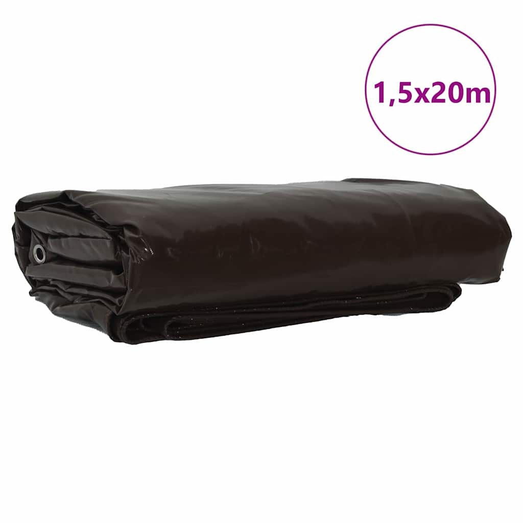 Telo 650g / mÂ² Marrone 1,5 x 20 m Tela con rivestimento in PVC