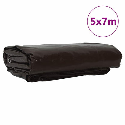 Telo 650g / mÂ² Marrone 5 x 7 m Tela con rivestimento in PVC
