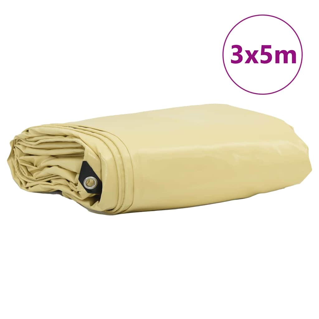 Telo 650g / mÂ² Beige 3 x 5 m Tela con rivestimento in PVC