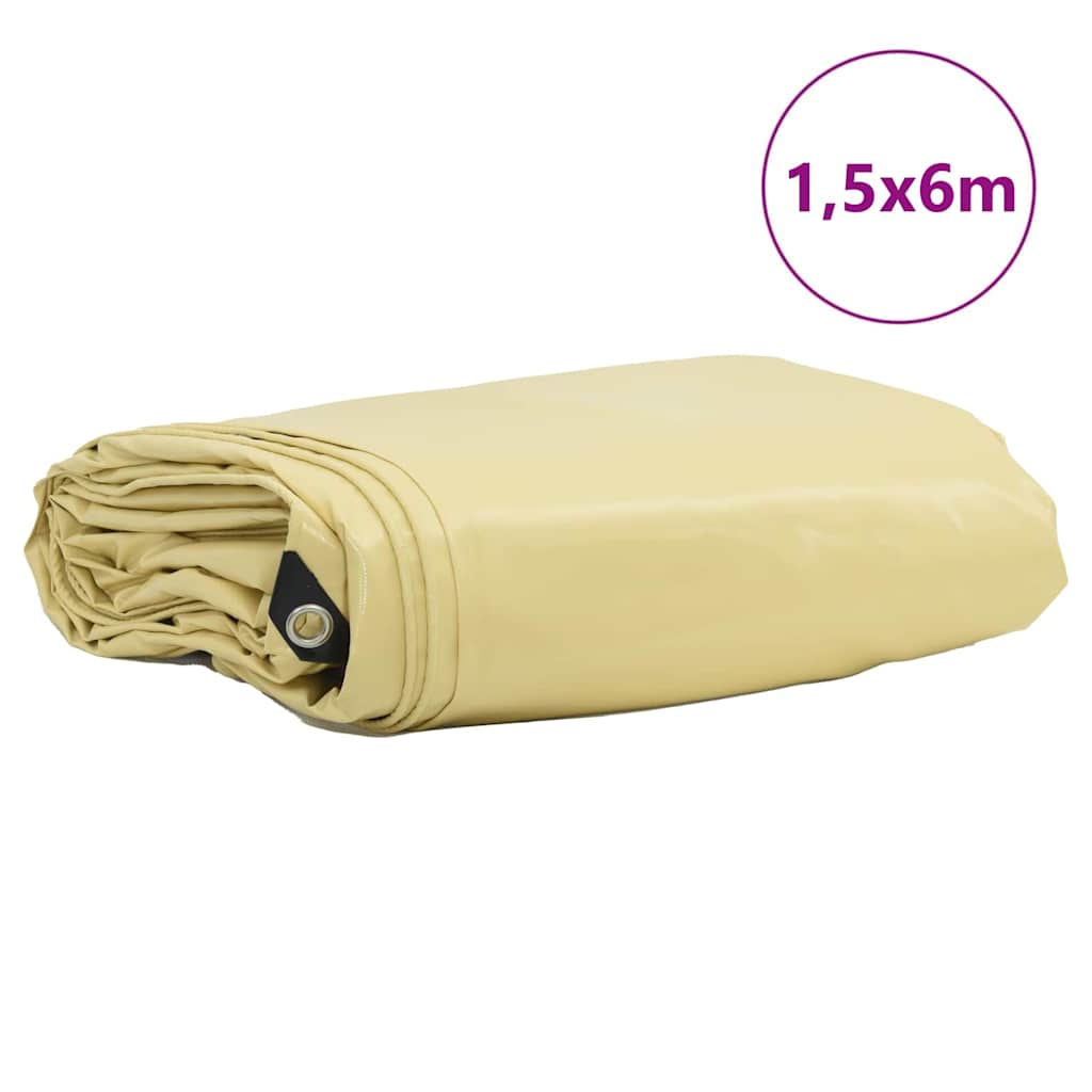 Telo 650g / mÂ² Beige 1,5 x 6 m Tela con rivestimento in PVC
