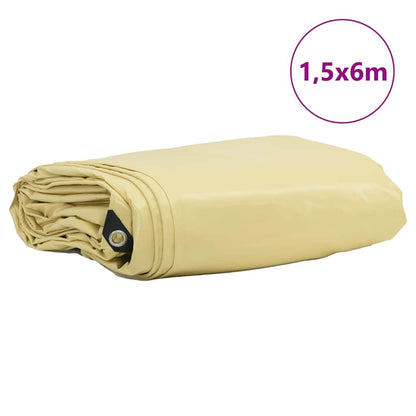 Telo 650g / mÂ² Beige 1,5 x 6 m Tela con rivestimento in PVC