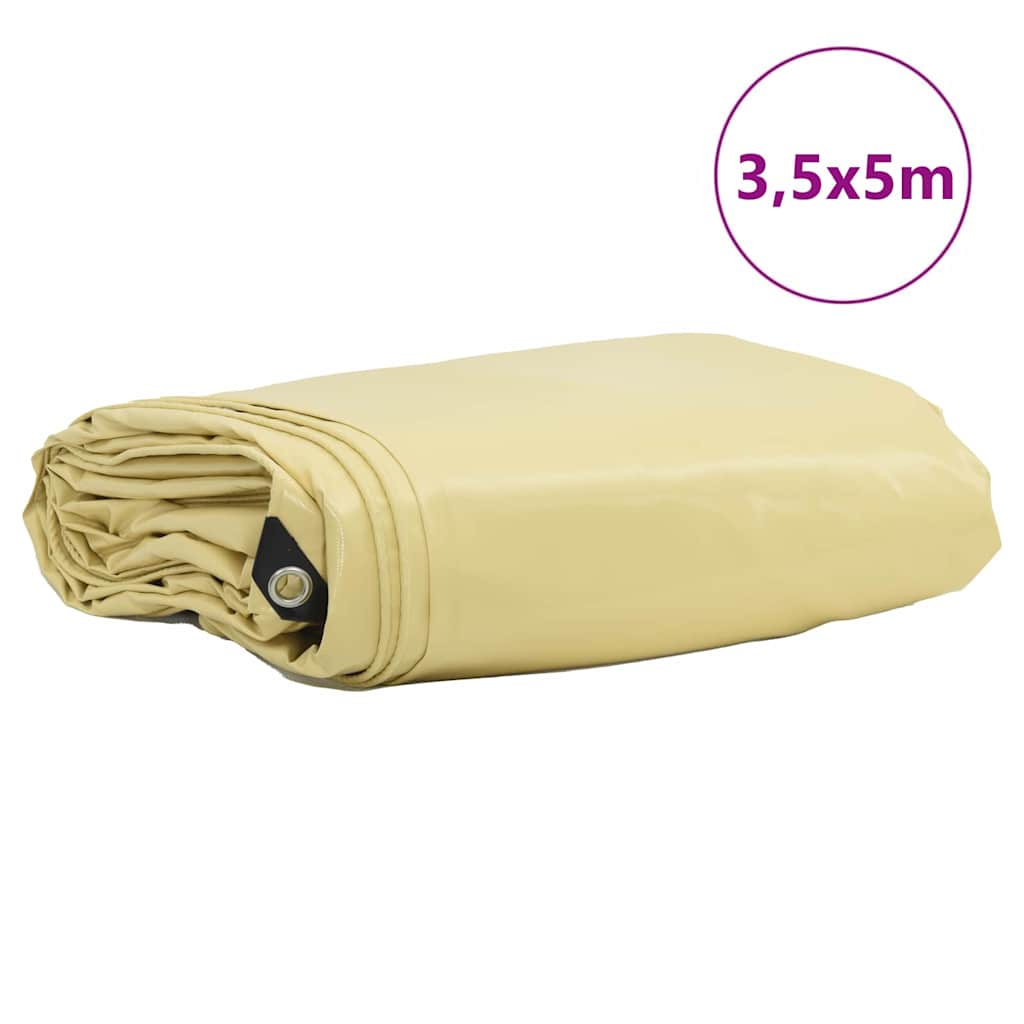 Telo 650g / mÂ² Beige 3,5 x 5 m Tela con rivestimento in PVC