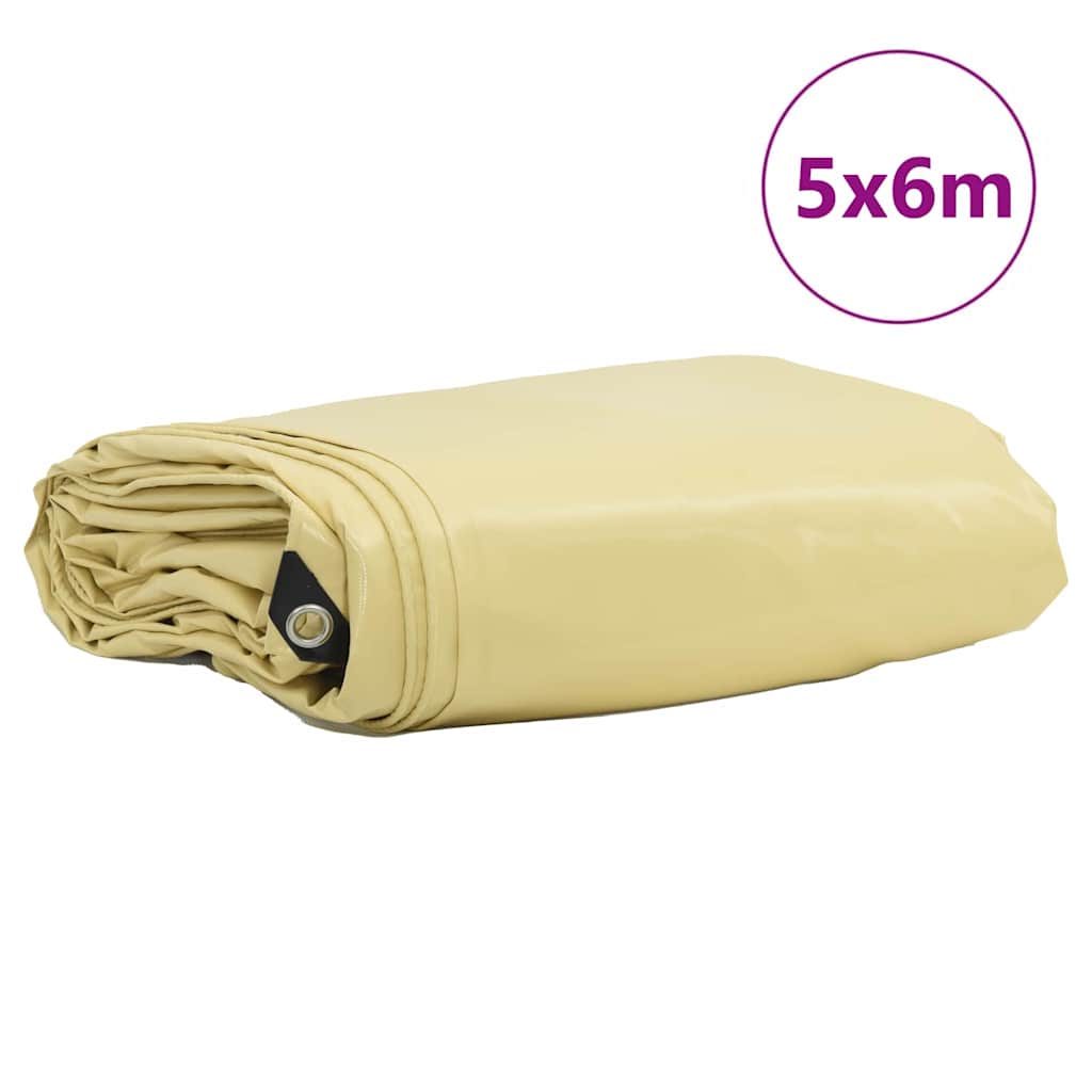 Telo 650g / mÂ² Beige 5 x 6 m Tela con rivestimento in PVC