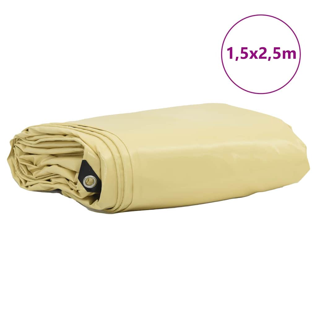 Telo 650g / m² Beige 1,5 x 2,5 m Tela con rivestimento in PVC