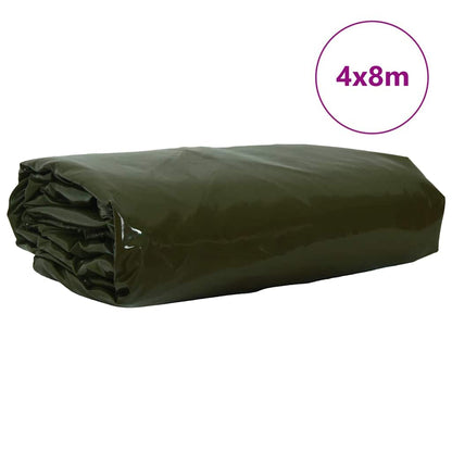 Telo 650g / mÂ² Verde oliva 4 x 8 m Tela con rivestimento in PVC