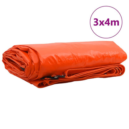 Telo 650g / mÂ² Arancione 3 x 4 m Tela con rivestimento in PVC