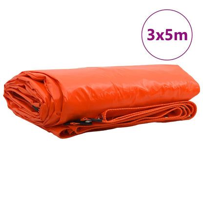 Telo 650g / mÂ² Arancione 3 x 5 m Tela con rivestimento in PVC