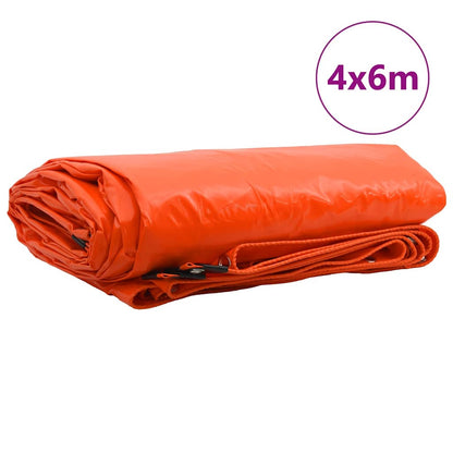 Telo 650g / mÂ² Arancione 4 x 6 m Tela con rivestimento in PVC