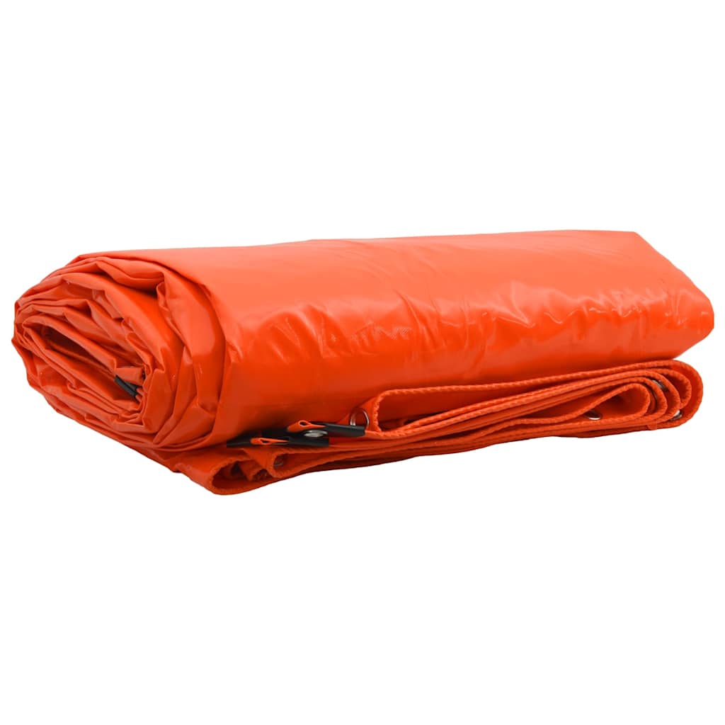 Telo 650g / mÂ² Arancione 4 x 7 m Tela con rivestimento in PVC