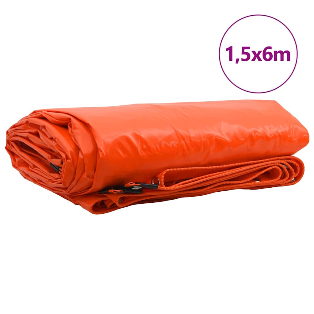 Telo 650g / mÃ‚Â² Arancione 1,5 x 6 m Tela con rivestimento in PVC