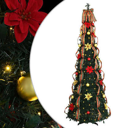 Albero di Natale artificiale con 200 LED Verde 215 cm PVC