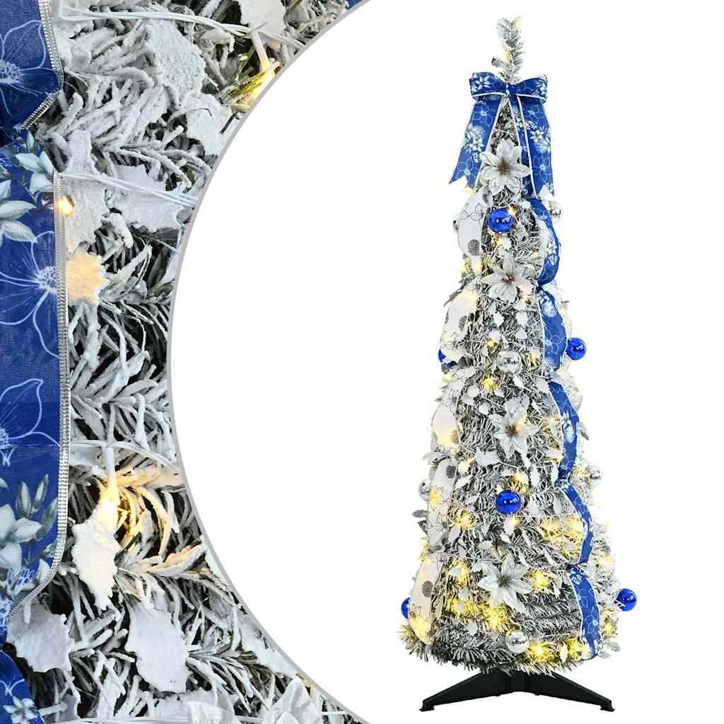 Albero di Natale artificiale con 50 LED Bianco 120 cm PVC