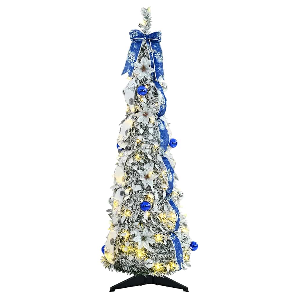 Albero di Natale artificiale con 50 LED Bianco 120 cm PVC