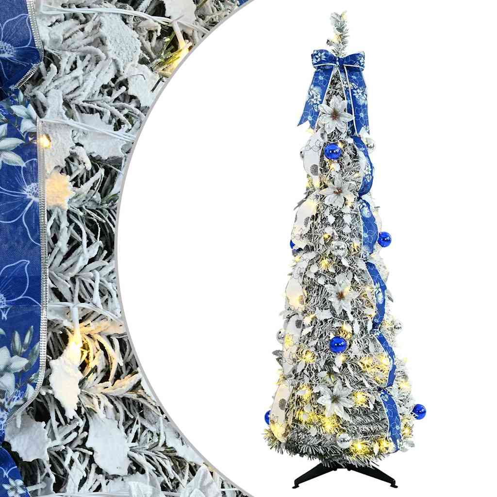 Albero di Natale artificiale con 100 LED Bianco 150 cm PVC