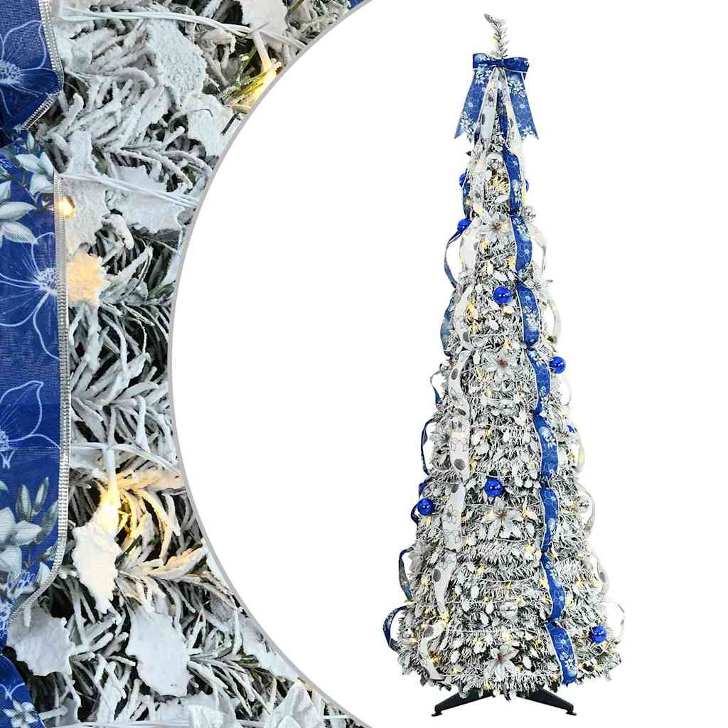 Albero di Natale artificiale con 150 LED Bianco 180 cm PVC