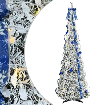 Albero di Natale artificiale con 150 LED Bianco 180 cm PVC