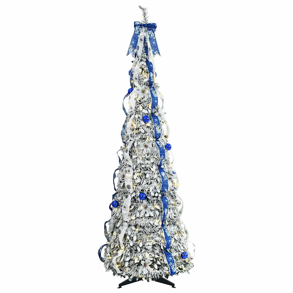 Albero di Natale artificiale con 150 LED Bianco 180 cm PVC