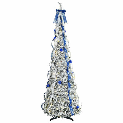 Albero di Natale artificiale con 150 LED Bianco 180 cm PVC