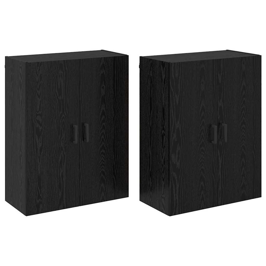 Mobiletto a muro 2 pcs Rovere Nero 69,5 x 34 x 90 cm