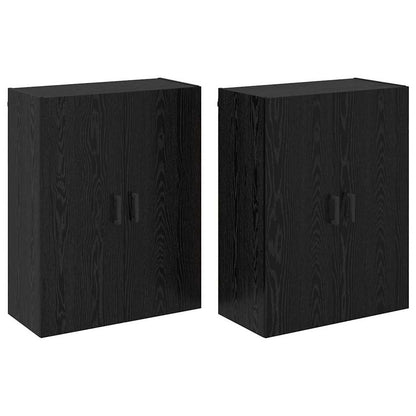Mobiletto a muro 2 pcs Rovere Nero 69,5 x 34 x 90 cm