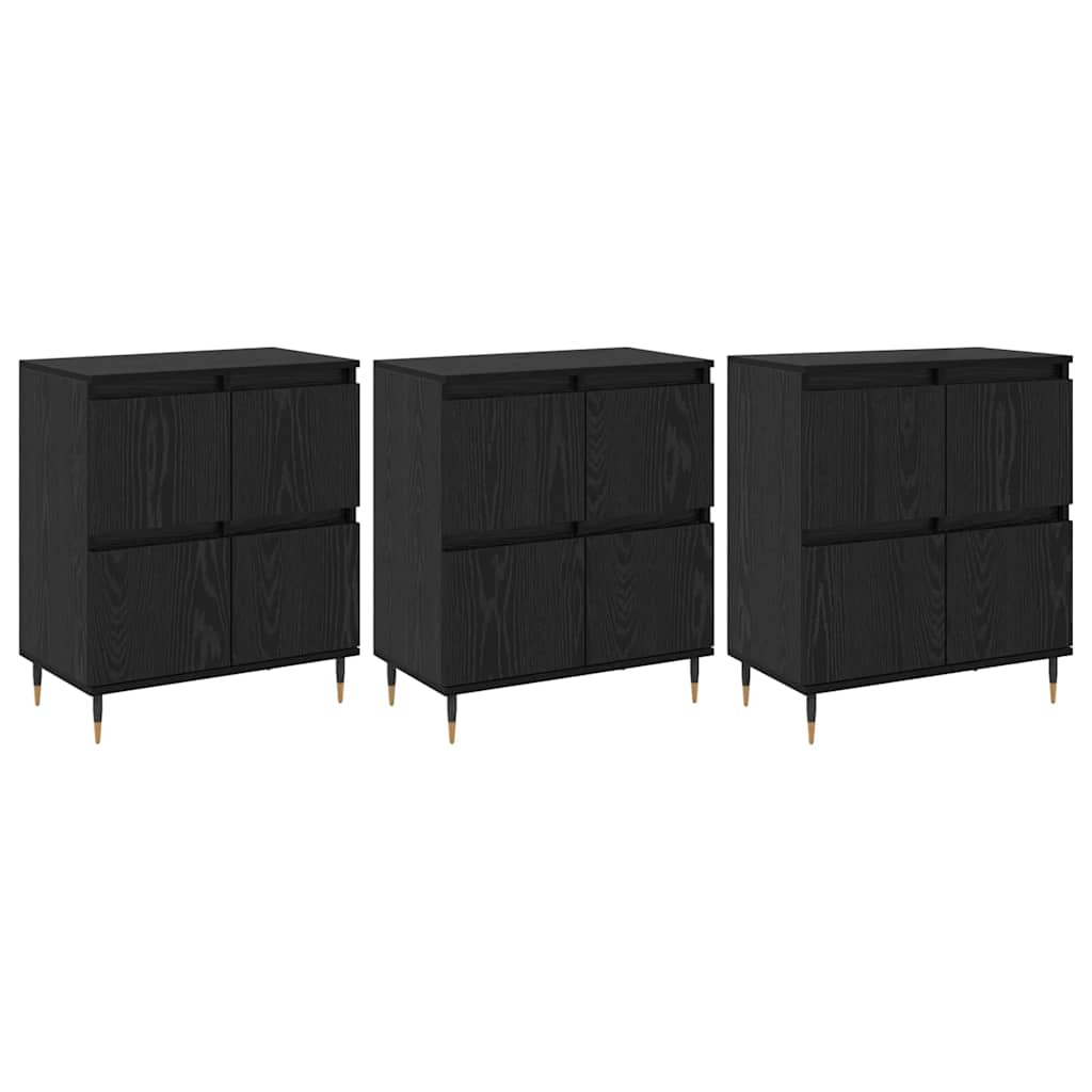 Armadio 3 pcs Rovere Nero 60 x 35 x 70 cm