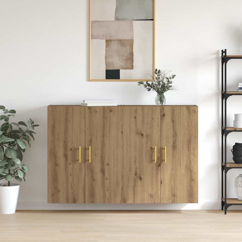 Mobiletto a muro 2 pcs Rovere artigianale 69,5 x 34 x 90 cm